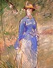Woman Canvas Paintings - Young Woman in the Garden I